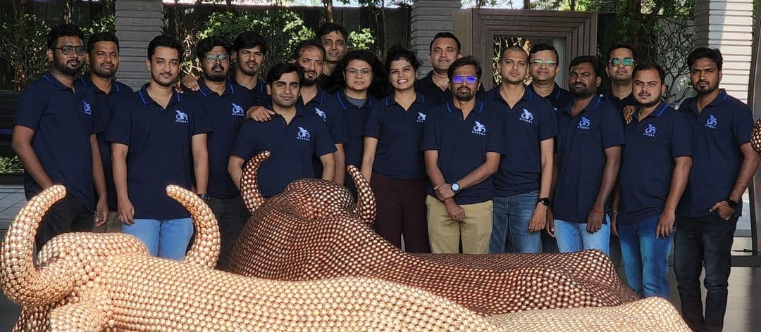 Opsera colleagues from the India team, together outside the office